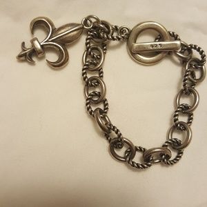 Sterling Silver Fleur De Lis Bracelet